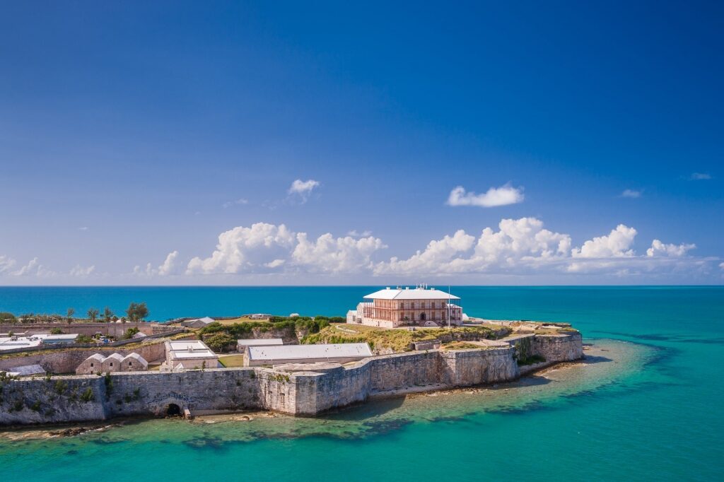 King's Wharf, Bermuda surrounded by walls