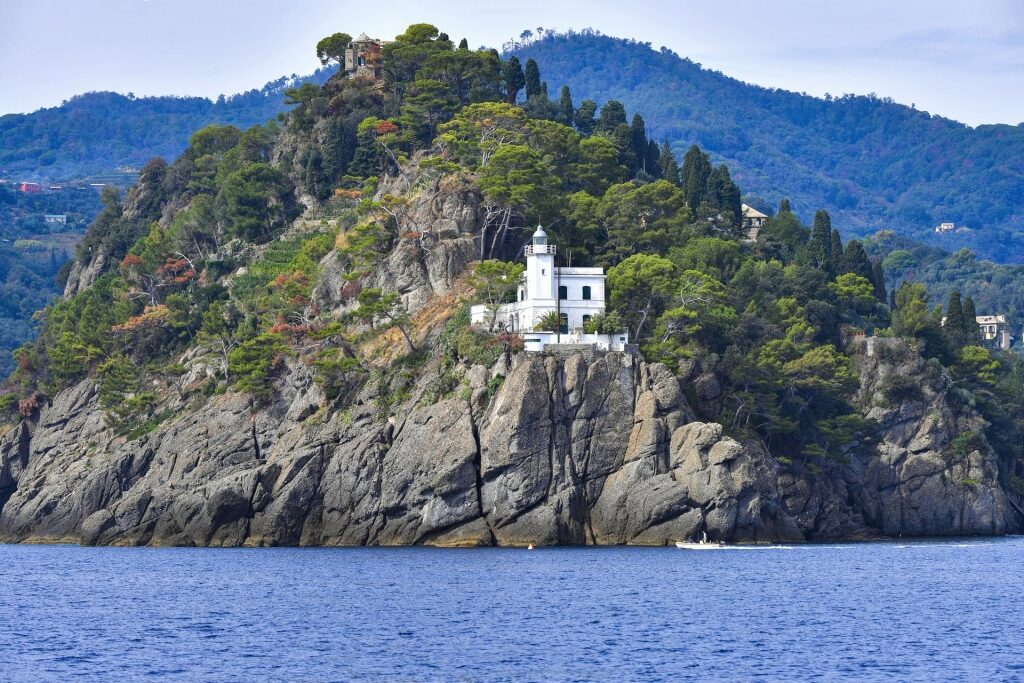 Coast of Portofino including lighthouse