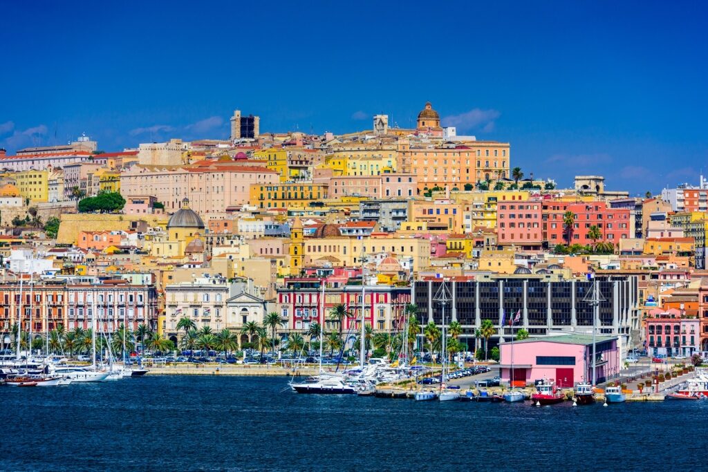 Colorful waterfront of Cagliari, Italy