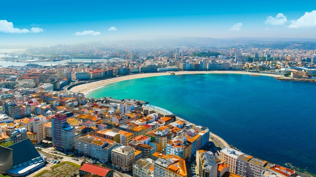 Beautiful waterfront of La Coruña, Spain