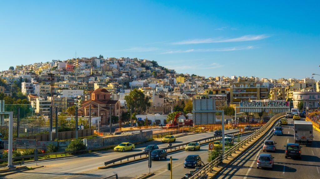 Hilltop district of Kastella in Piraeus, Greece