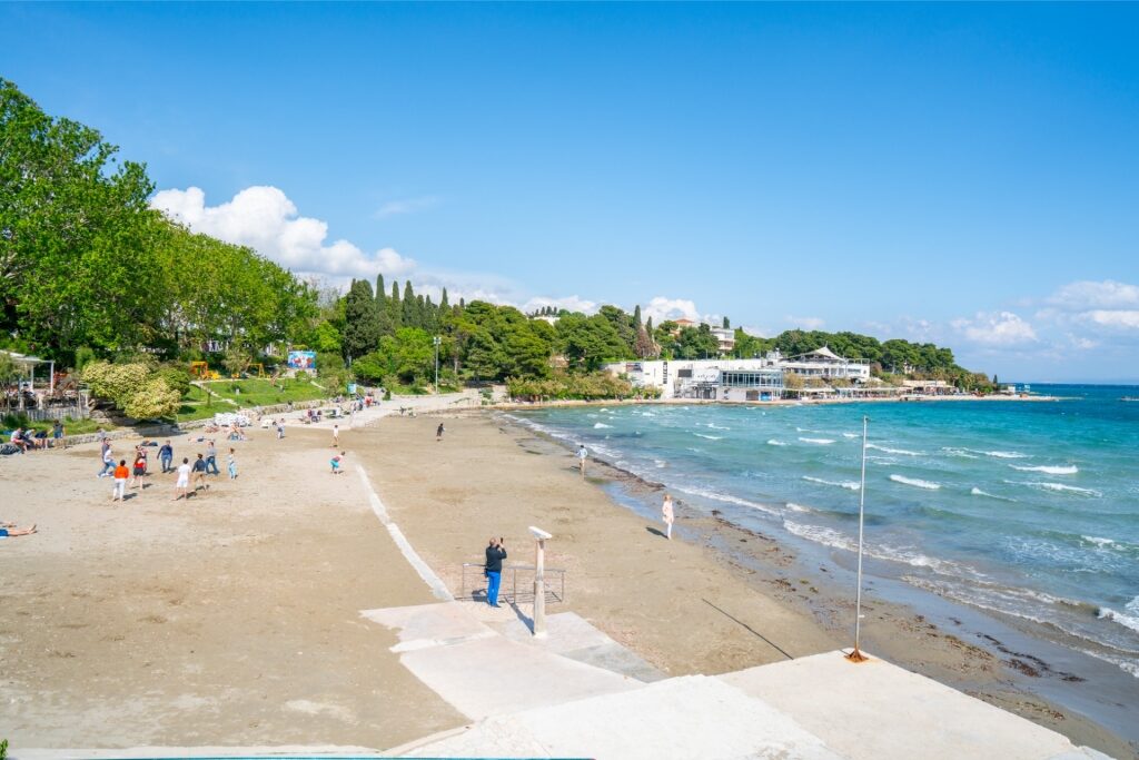 Sandy beach of Bacvice Beach in Split, Croatia