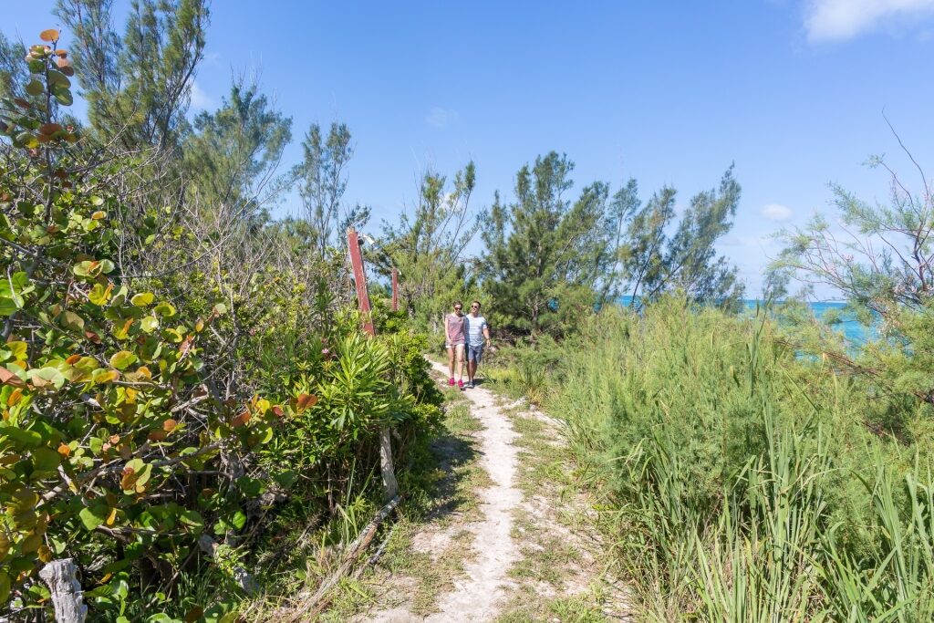 Couple hiking in Railway Trail, Bermuda