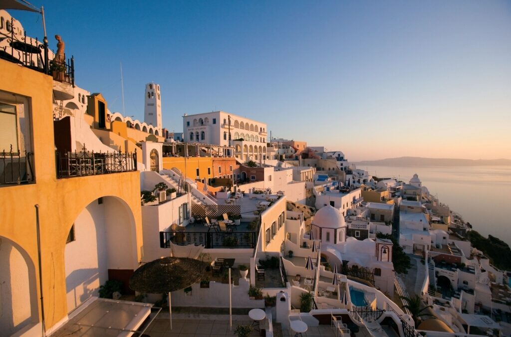 Quaint town of Fira in Santorini, Greece