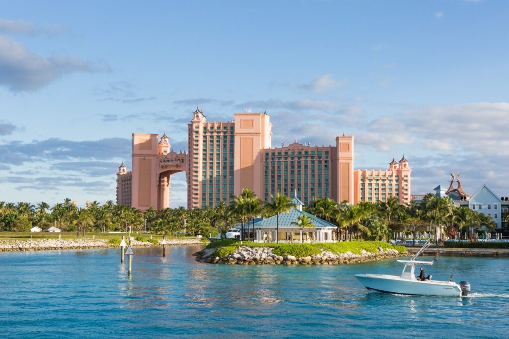 Pink facade of Atlantis, Bahamas