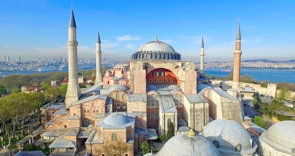 Unique architecture of Hagia Sophia in Istanbul, Turkey