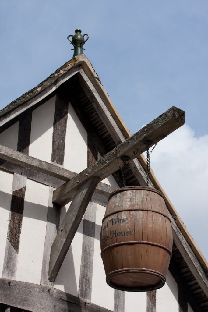 Barrel hanging from the Medieval Merchant’s House