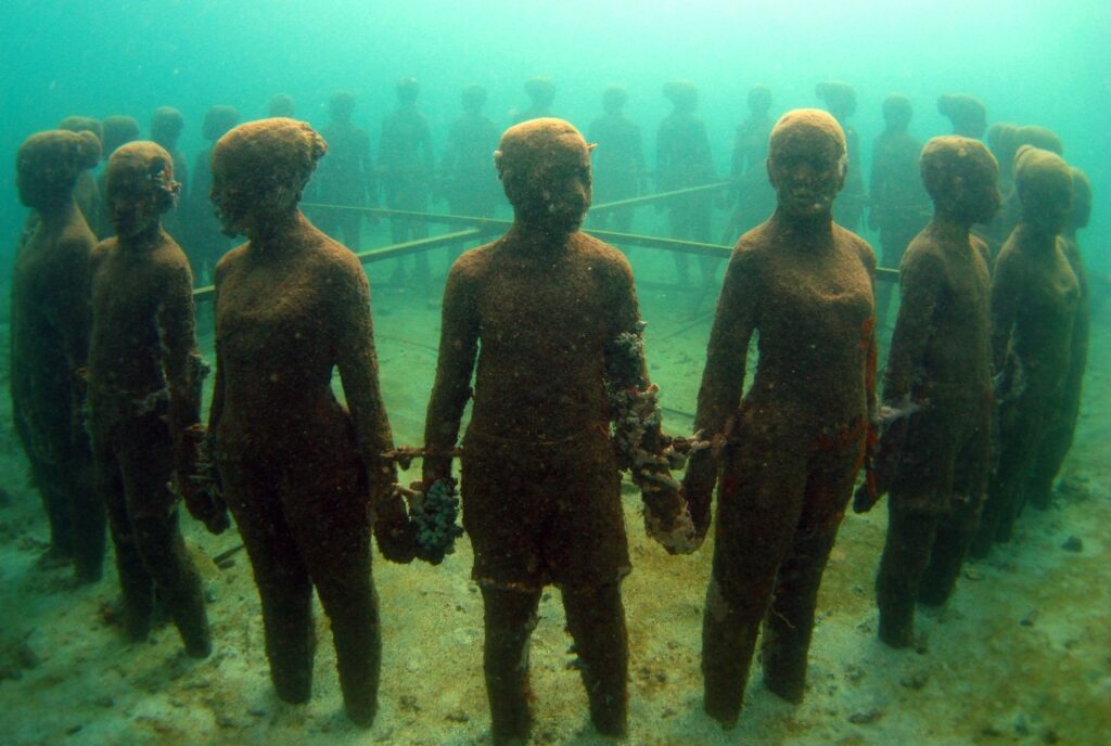 Sculptures in Molinere Underwater Sculpture Park, Grenada