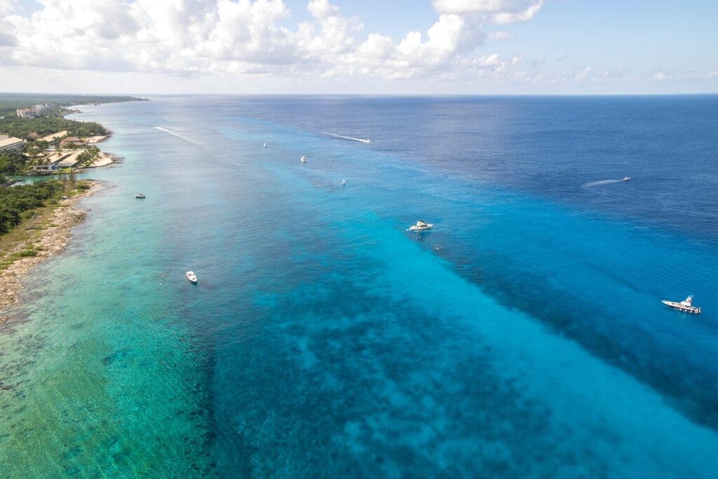 Aerial view of Palancar Reef, Cozumel, Mexico