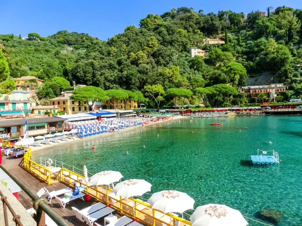 Paraggi Beach, near Portofino, one of the best beaches in Italy