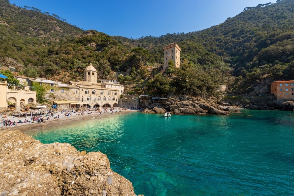 San Fruttuoso Beach, near Portofino, one of the best beaches in Italy