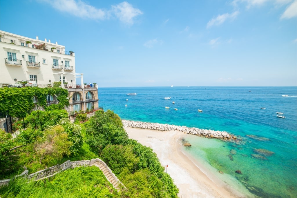 White sands of Spiaggia Marina Grande, Capri