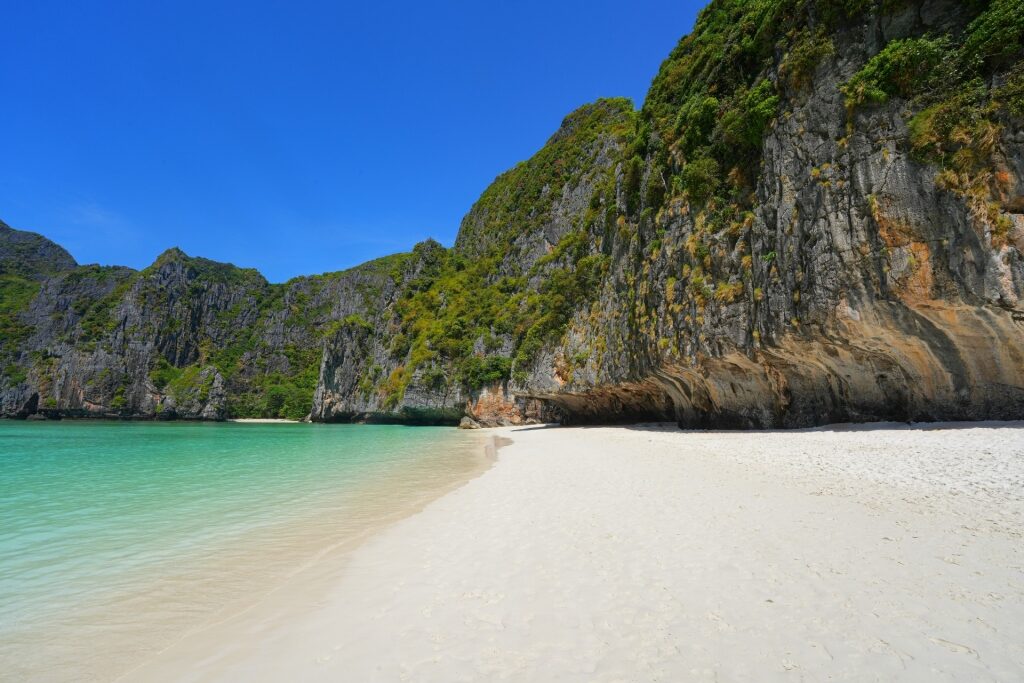 White sands of Maya Bay in Koh Phi Phi, Thailand