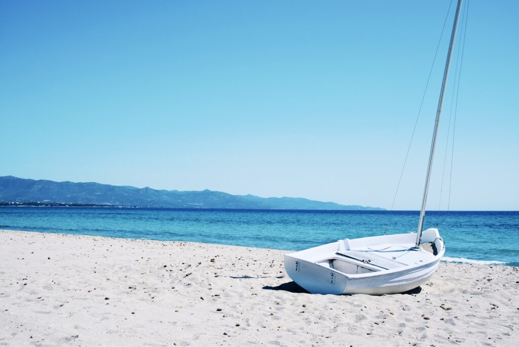 White sands of Poetto Beach, Sardinia