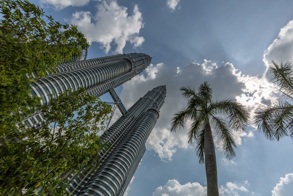 Iconic Petronas Twin Towers in Kuala Lumpur, Malaysia