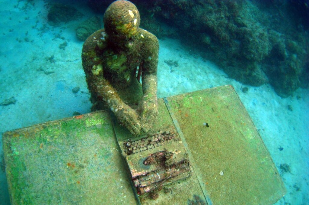 ancient underwater statues