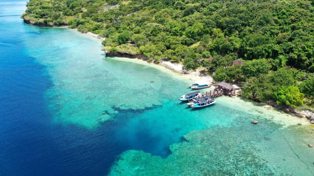 Clear waters of Menjangan Island in Bali, Indonesia