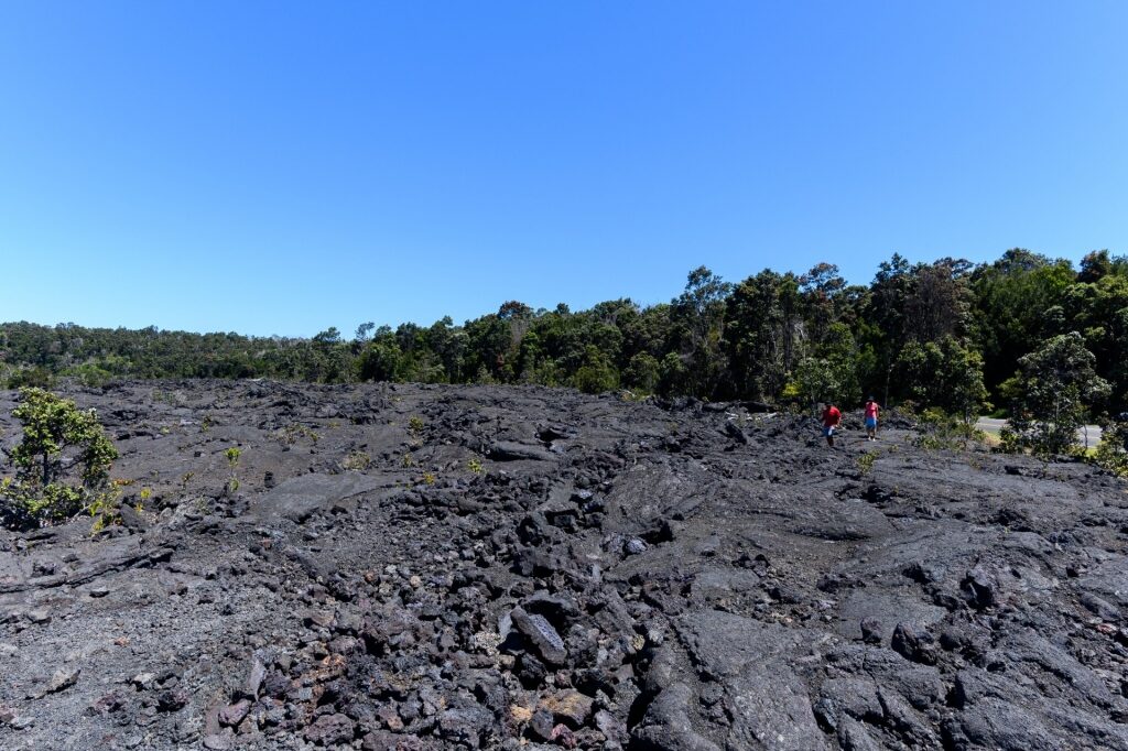 Volcanic landscape of Hawaiʻi Volcanoes National Park in Hawaii, United States