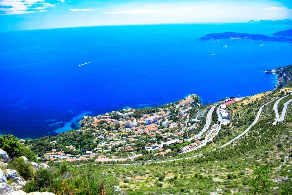 View of the Middle Corniche along the Côte d'Azur