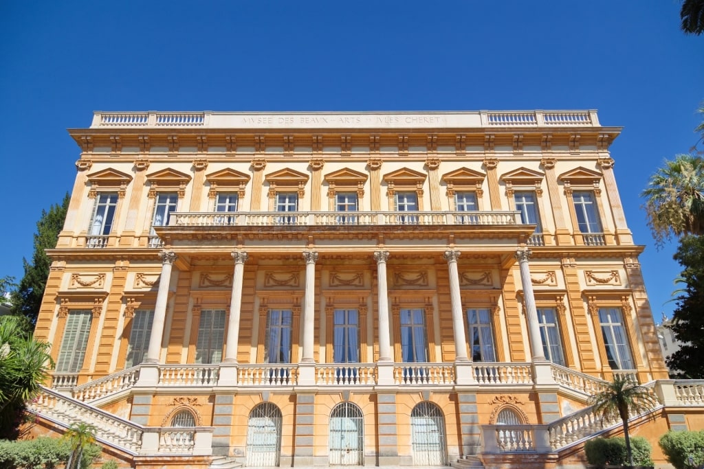 Yellow facade of Musée des Beaux-Arts de Nice