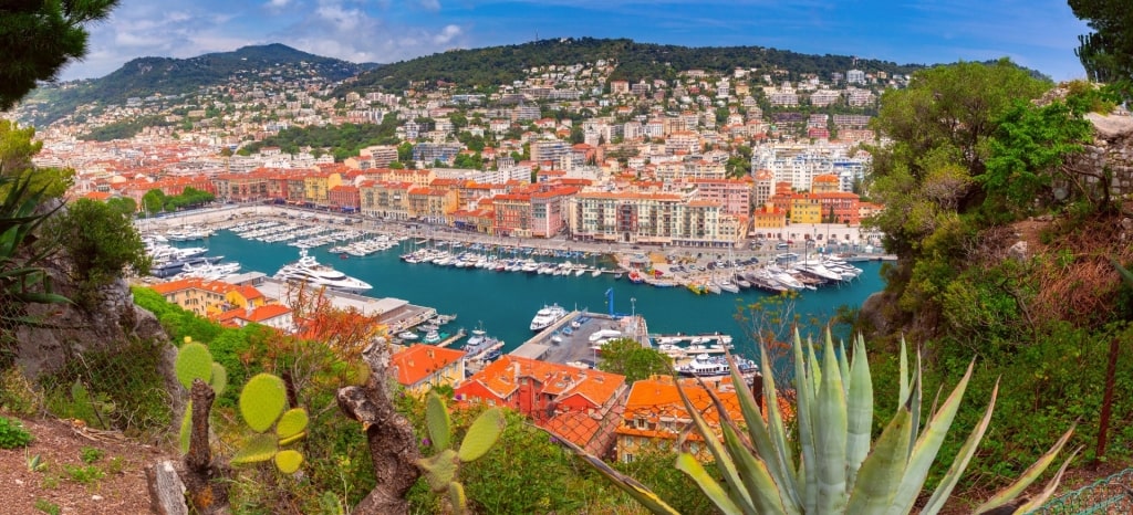 Colorful landscape of Nice Old Port