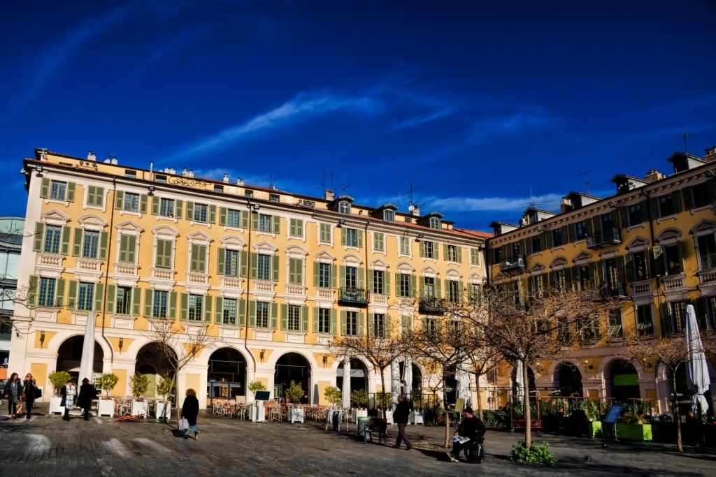 Yellow facade of Place Garibaldi