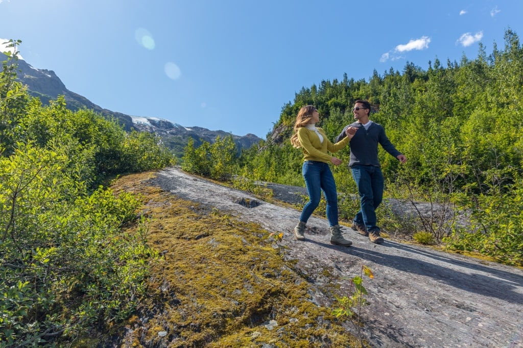 Couple hiking in Alaska