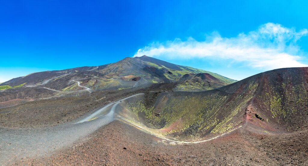 View of Mount Etna's craters