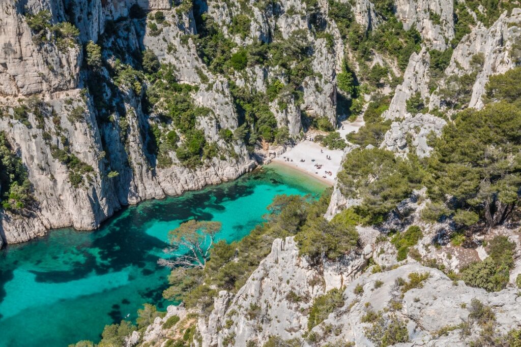 Calanque d'En-vau in Calanques National Park, one of the best beaches in South of France