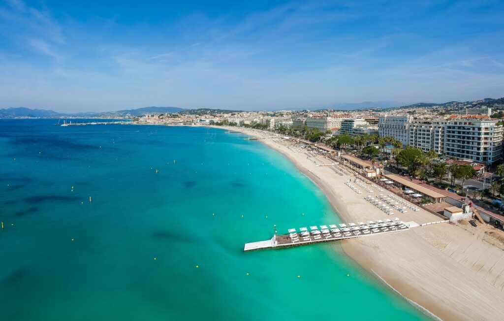 Beautiful beach of Plage du Midi, Cannes