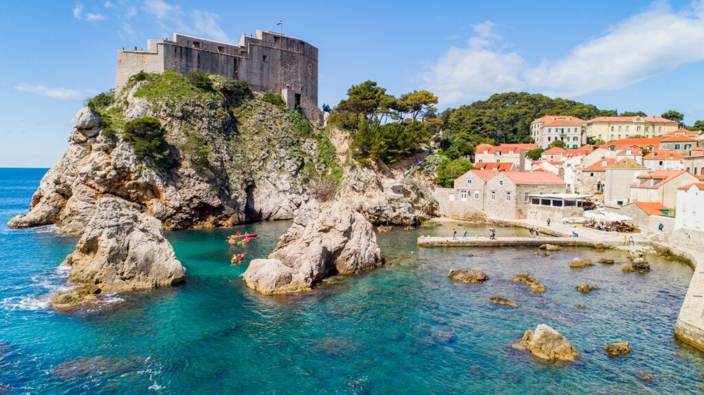 View of Fort Lovrijenac in Dubrovnik, Croatia from the water