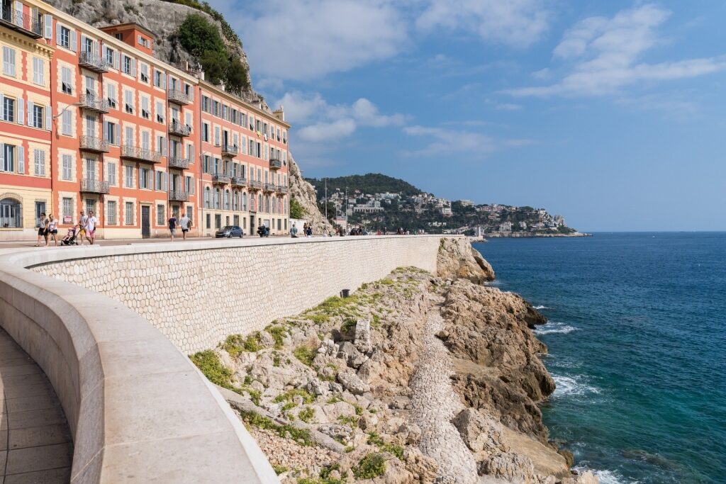 View while strolling Promenade des Anglais in Nice, France