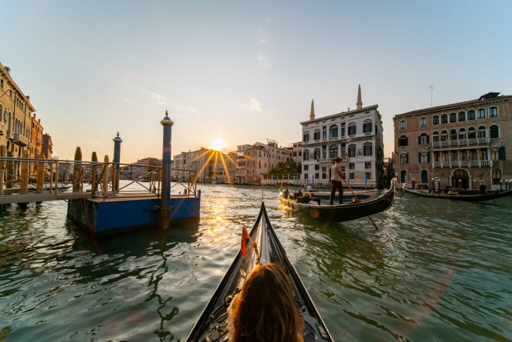 View from a gondola ride in Venice, Italy