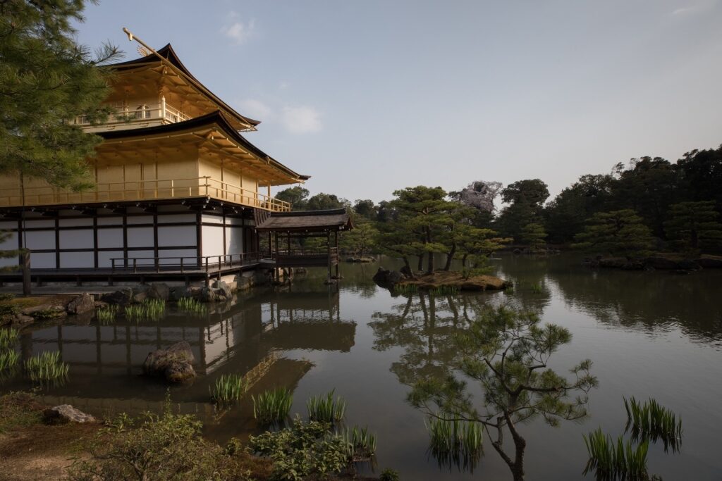 Historic site of the Golden Pavilion in Kyoto, Japan