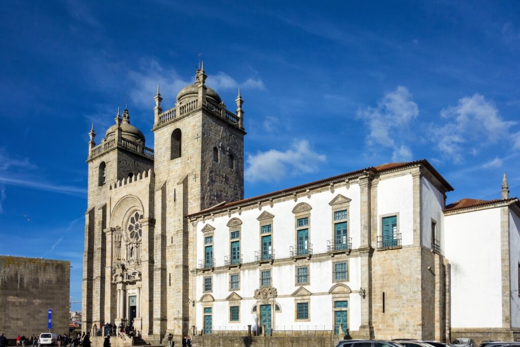 White facade of the Porto Cathedral