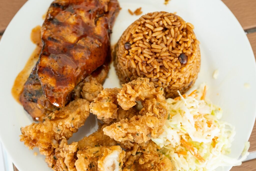 Caribbean food on a plate