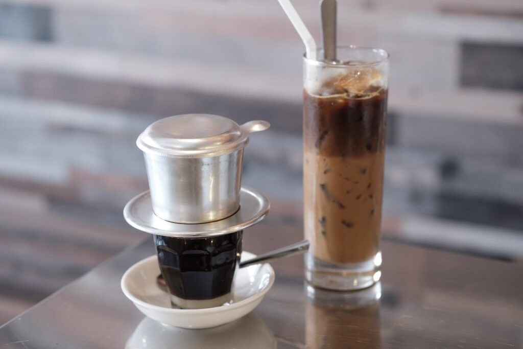 Vietnamese coffee on a table