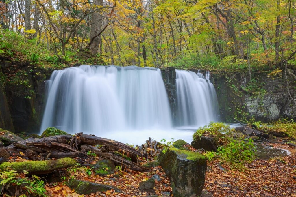 Scenic landscape of Choshi Otaki waterfall, Aomori