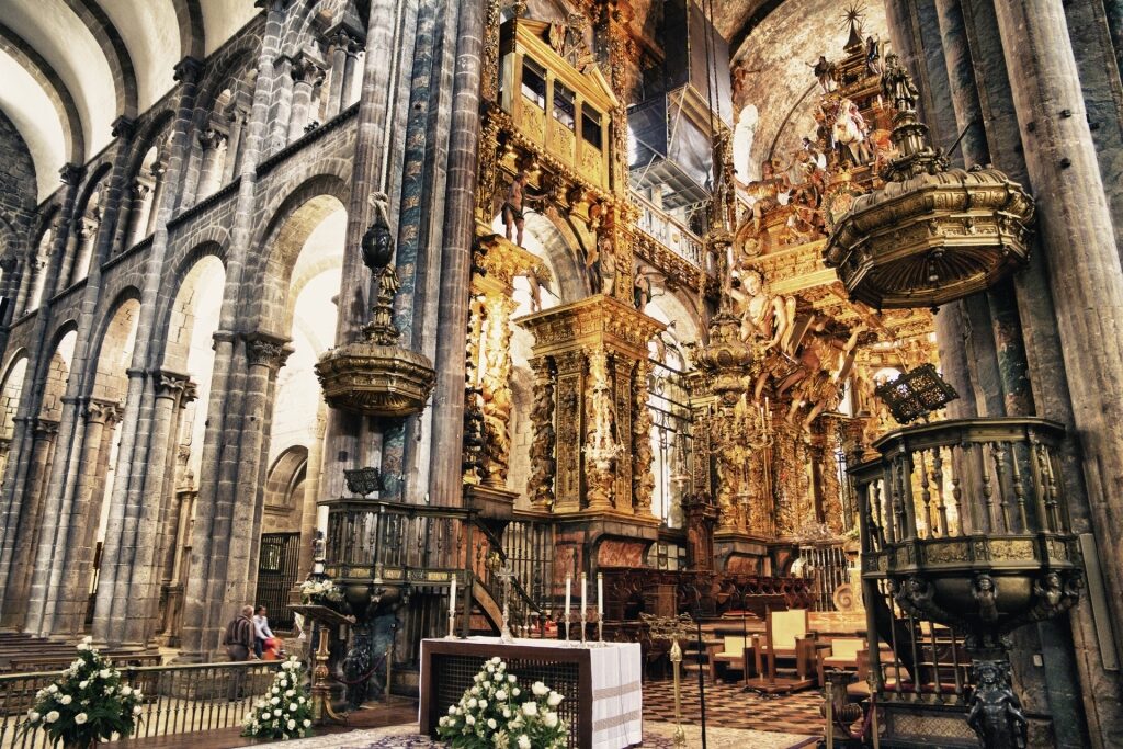 View inside Cathedral of Santiago de Compostela, Santiago