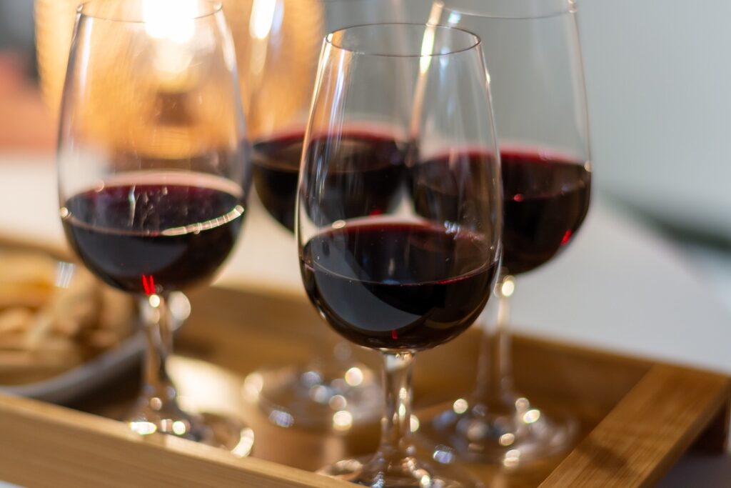 Rioja wine in glasses