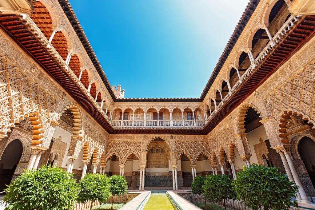 Beautiful facade of Royal Alcázar, Seville