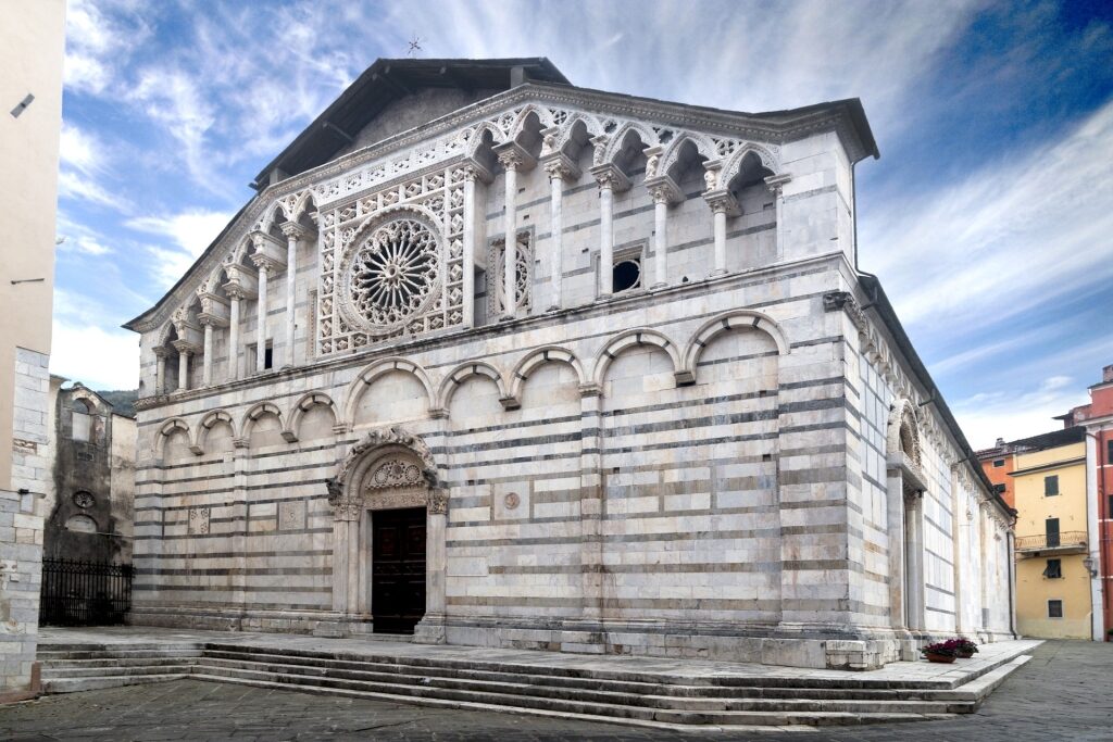 Beautiful marble exterior of Duomo, Carrara