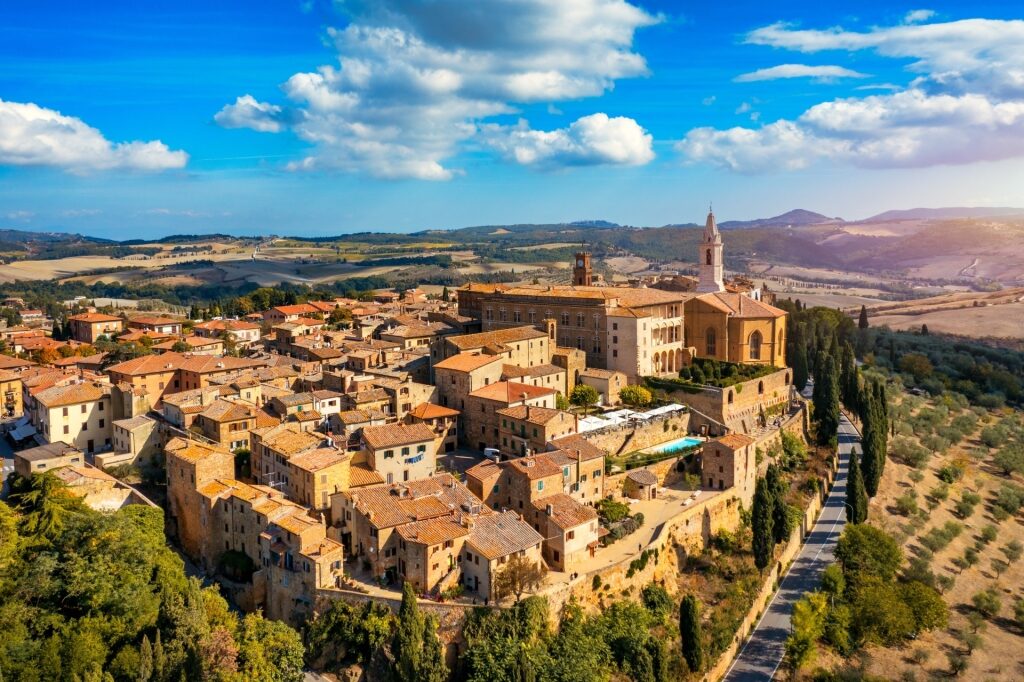 Aerial view of the historic town of Pienza