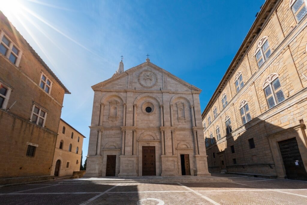 Street view of Cathedral of the Assunta, Pienza