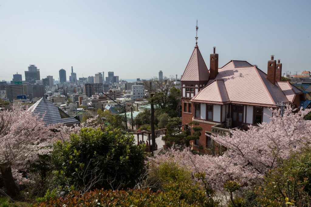 Scenic landscape of the iconic Foreigners’ Houses in Kobe