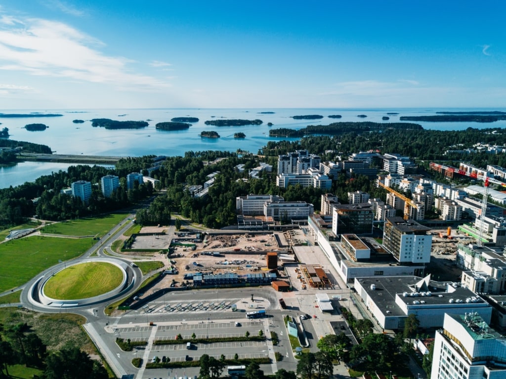 Aerial view of the city of Espoo