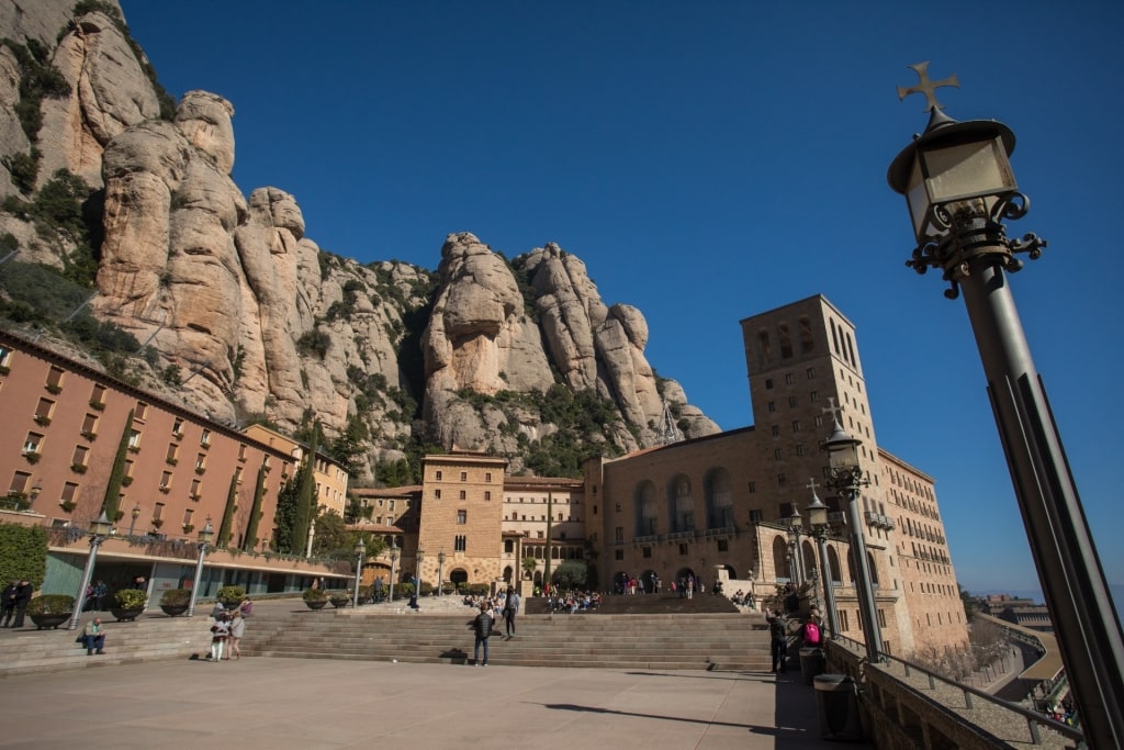 Street view of Santa Maria de Montserrat Abbey