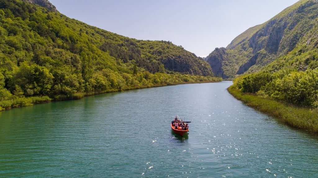 Boat in Cetina River, near Split