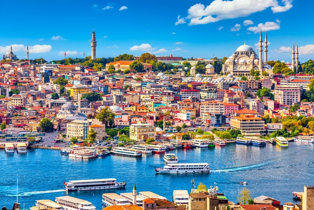 Colorful waterfront of Istanbul, Turkey