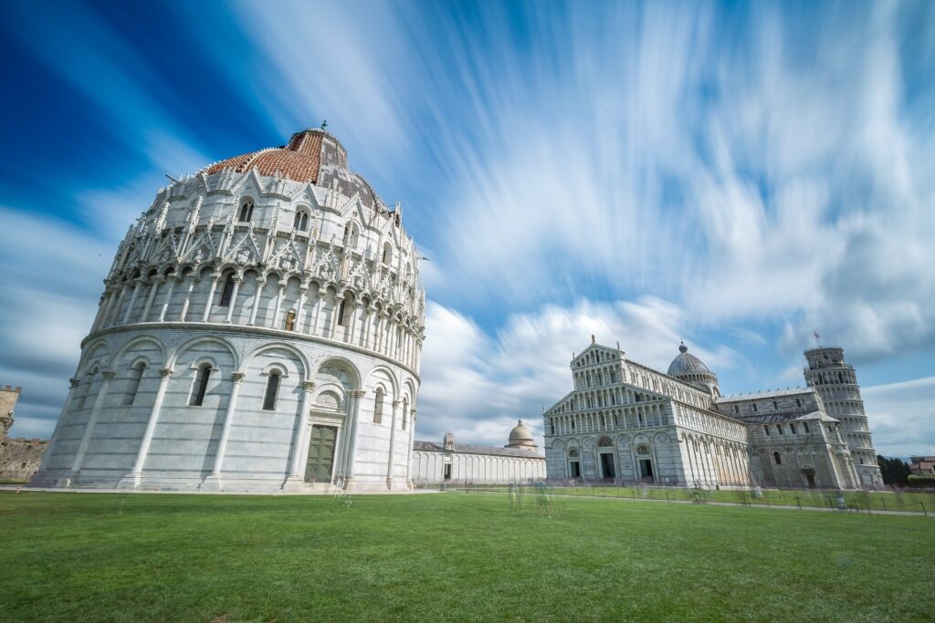 Historic site of Piazza dei Miracoli in Pisa